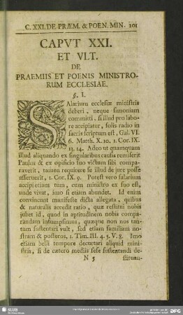 Caput XXI. Et Ult. De Praemiis Et Poenis Ministrorum Ecclesiae