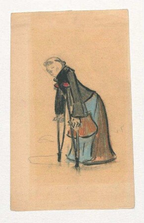 Frau, an Krücken laufend