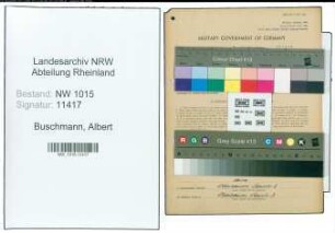 Entnazifizierung Albert Buschmann , geb. 13.01.1898 (Reichsbahnsekretaer)