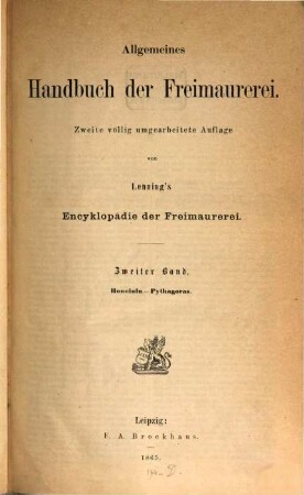 Allgemeines Handbuch der Freimaurerei, 2