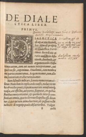 De Dialectica Liber Primus.