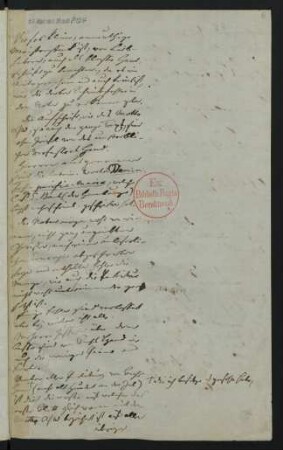 Notiz von C. F. Zelter
