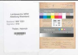 Entnazifizierung Heinrich Thelen , geb. 17.05.1901 (Fabrikant)