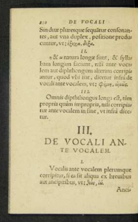 III. De Vocali Ante Vocalem.