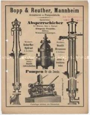 Absperrschieber für Wasser, Gas u. Dampf.