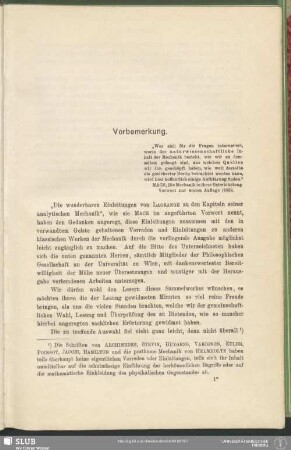 Vorbemerkung