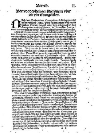 Vorrede des heiligen Hieronymi uber die vier Evangelisten