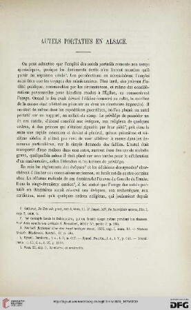 2.Ser. 9.1874/75: Autels portatifs en Alsace