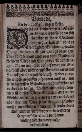 Vorrede, An den großgünstigen Leser