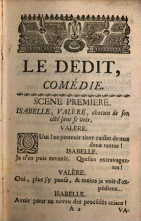 Le dedit : comédie en vers en un acte