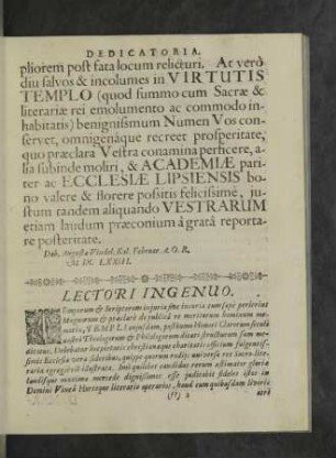 Lectori Ingenuo.