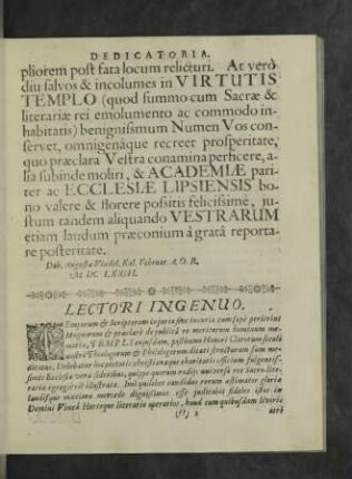Lectori Ingenuo.