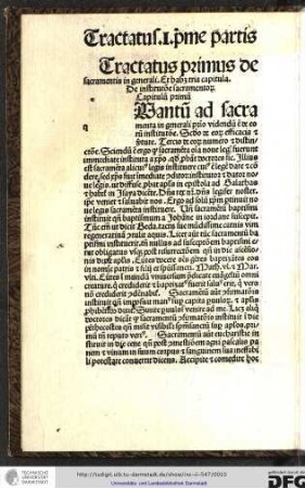 De institutione sacramentorum. Capitulum primum.