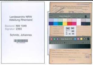 Entnazifizierung Johannes Schmitz , geb. 07.11.1879 (Textilkaufmann)