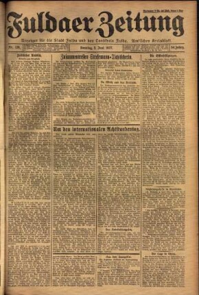 Erste Ausgabe vom Sonntag, den 05. Juni 1927.