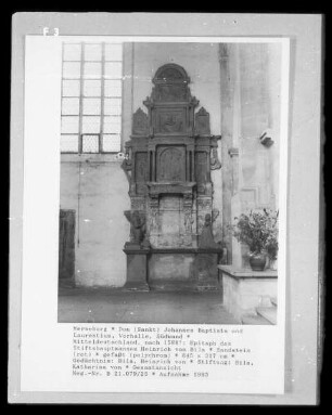Epitaph des Stiftshauptmannes Heinrich von Bila