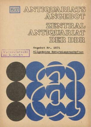 Nr. 1671: Allgemeine Naturwissenschaften