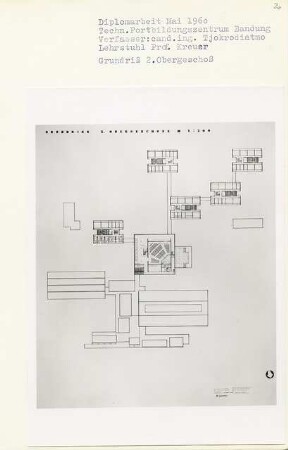Technisches Fortbildungszentrum, Bandung (Diplomarbeit bei Willy Kreuer): Grundriss 2. Obergeschoss 1:200