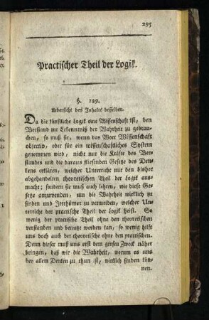 Practischer Theil der Logik
