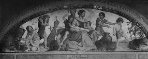 Acht Wandgemälde aus der Casa Bartholdy (Zuccari) in Rom — Die sieben fetten Jahre (Lunette)