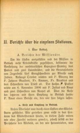 II. Berichte über die einzelnen Stationen