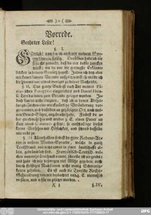 Vorrede. Geehrter Leser!