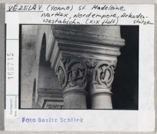 Vézelay, Basilika Sainte Madeleine: Vorhalle, Nordempore, Arkadenstützen