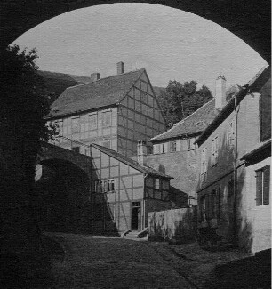 Tangermünde/ Altmark. Stadtansicht. Ansicht eines alten Fachwerkhauses