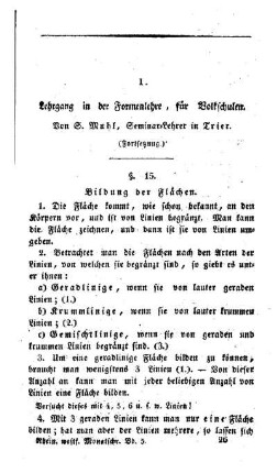 Lehrgang in der Formenlehre, für Volkschulen : (Fortsetzung.)