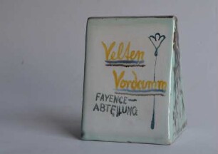 Firmenwerbeschild der Velten-Vordamm FAYENCE ABTEILUNG