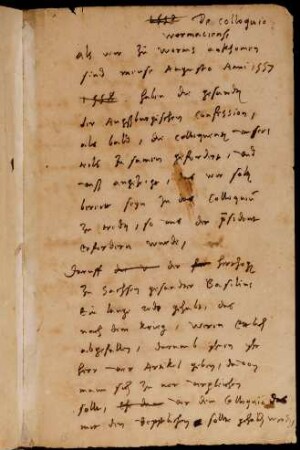 Bericht vom Wormser Colloquium, Dessau 28. Febr. 1558