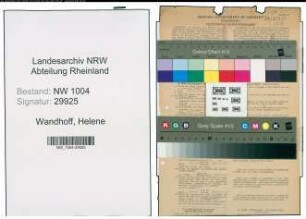 Entnazifizierung Helene Wandhoff , geb. 04.06.1907 (Kaufm.Angestellte)