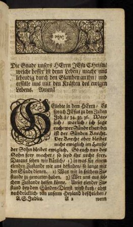 3-15, "Die Gnade unsers Herrn Jesu Christi / ..."