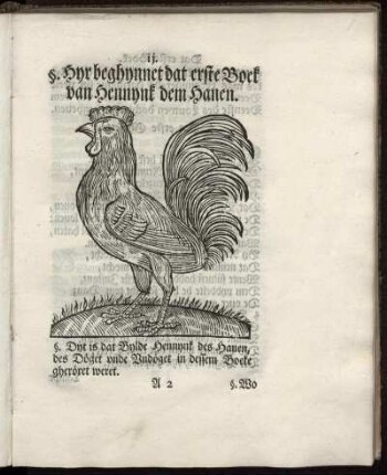 Hyr beghynnet dat erste Boek van Hennynk dem Hanen.