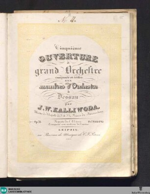 Cinquième Ouverture à grand orchestre : Op. 76