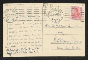 Brief von Paul Jonas und Clara Jonas an Gerhart Hauptmann