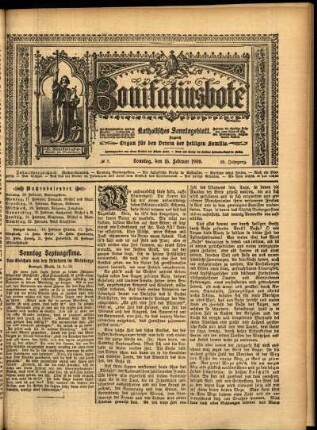 Erste Ausgabe vom Sonntag, den 16. Februar 1908.