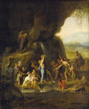 Moses schlägt Wasser aus dem Fels
