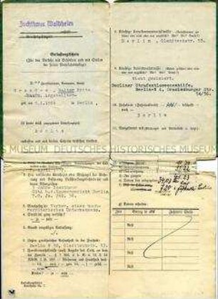 Entlassungsschein von Walter Brandes aus dem Zuchthaus Waldheim
