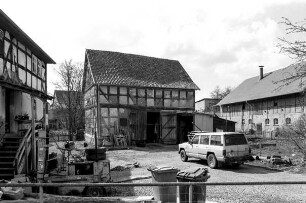 Scheune (Scheune, Fachwerk); Gemünden, Klingelbachstraße 1