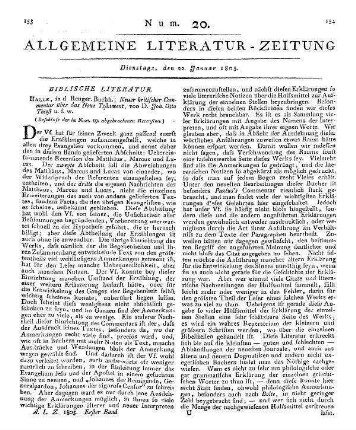 Thieß, J. O.: Neuer kritischer Kommentar über das neue Testament etc. (Beschluß der in Num. 19. abgebrochenen Recension.)