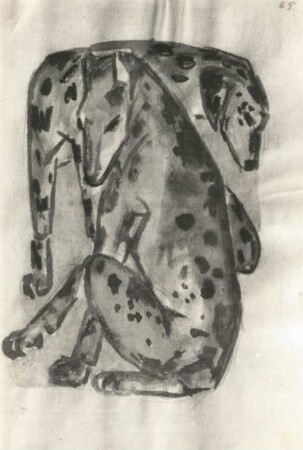 Marc, Franz. Zwei Hunde. Aquarell. Vor 1916