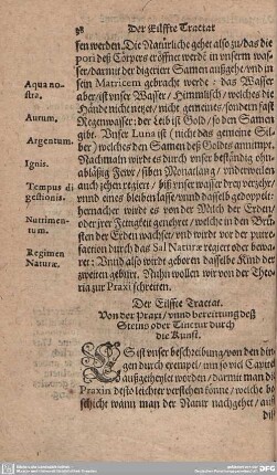 Der Eilffte Tractat. Von der Praxi/unnd bereittung deß Steins oder Tinctur durch die Kunst.