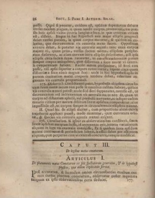 Caput III. De legibus motus cometarum.