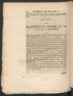 Titulus V. De Praescriptis Verbis Et In Factum Actionibus