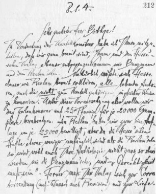 Brief an Hans Bethge