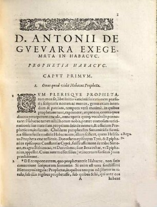 D. Antonii de Guevara exegemata in Habacuc