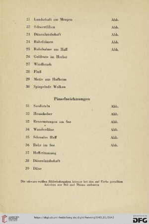Pinselzeichnungen (Nr. 31-39)