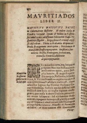 Liber III. Mauritius Nassovius Patri in Gubernatione sufficitur [...]