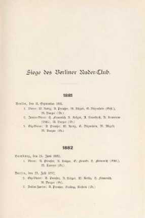 Siege des Berliner Ruder-Club